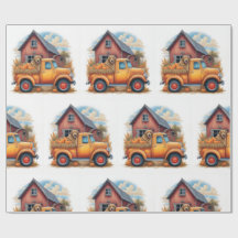  truck & jachthond in het najaar, najaar,