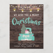  Truck Kerst Briefkaart Rustiek Hout (Voorkant)