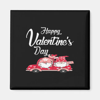 Truck Koppel Rode Truck Met Harten Gelukkig Valent Magneet