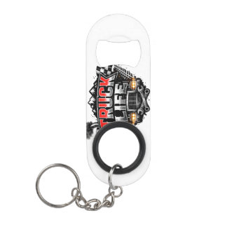 Truck Life Grunge Vervuild Chrome Rood Trucker Pet Mini Flessenopener