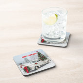  truck met kerstboom en sneeuwman bier onderzetter (Rechterzijde)