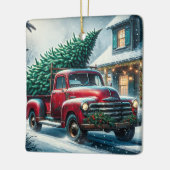  truck met kerstboom gepersonaliseerd keramisch ornament (Links)
