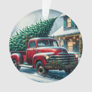 truck met kerstboom gepersonaliseerd ornament