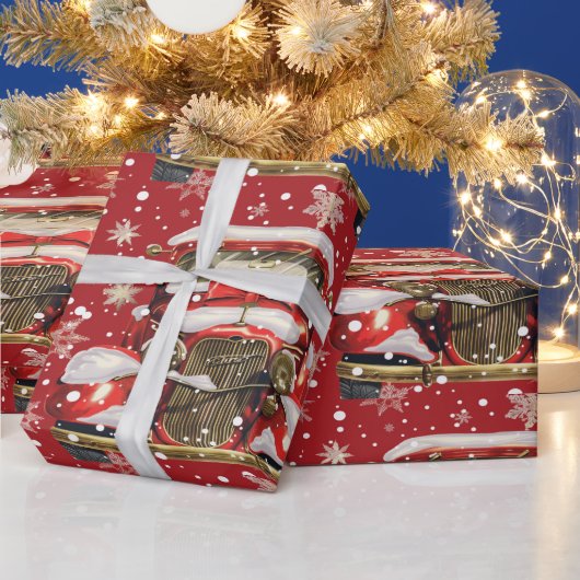  truck met kerstdecor cadeaupapier (Feestdagen)