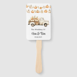  truck met pompoenen bruiloft handwaaier