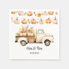  truck met pompoenen bruiloft servet