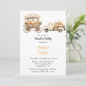  Truck met Pompoenen Brunch & Bubbly Kaart (Staand voorkant)