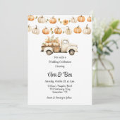  Truck met Pompoenen Wedding Celebration Kaart (Staand voorkant)