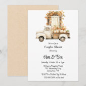  Truck met Pompoenen Wedding Couples Douche Kaart (Voorkant / Achterkant)