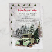  Truck met Puppy Kerst Uitnodiging (Voorkant / Achterkant)