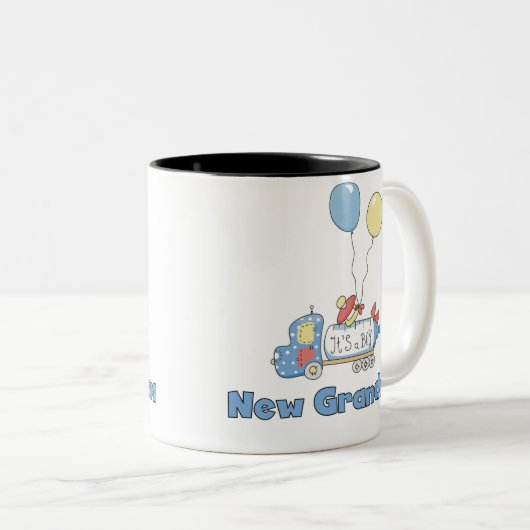 Truck New Grandma Baby Boy Tweekleurige Koffiemok (Voorkant rechts)