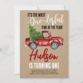 truck Onederful Eerste Verjaardag Kaart (Voorkant)