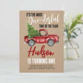 truck Onederful Eerste Verjaardag Kaart (Staand voorkant)