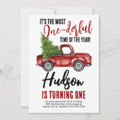 truck Onederful Eerste Verjaardag Kaart (Voorkant)