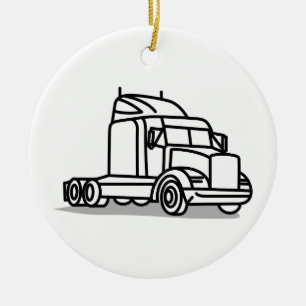 Truck Outline Keramisch Ornament