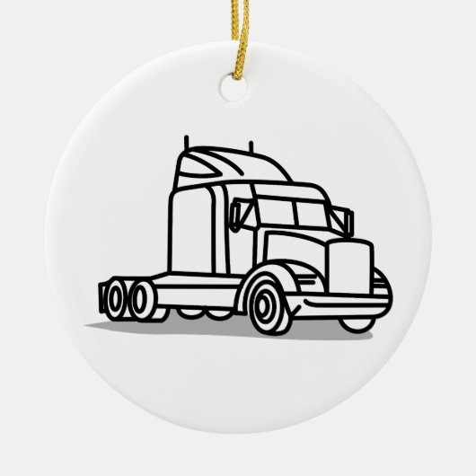 Truck Outline Keramisch Ornament (Voorkant)