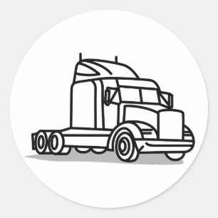 Truck Outline Ronde Sticker