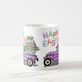  Truck Paarse Gingham Happy Easter Bunny Koffiemok (Center)