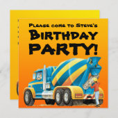 Truck Party Kinder Custom Concrete mixer Kaart (Voorkant / Achterkant)