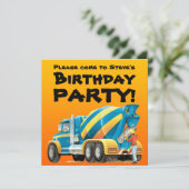 Truck Party Kinder Custom Concrete mixer Kaart (Staand voorkant)