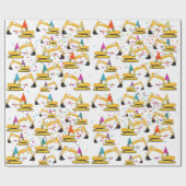 Truck Party Patroon voor graafmachine-constructie Cadeaupapier (Vlak)