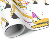 Truck Party Patroon voor graafmachine-constructie Cadeaupapier (Rol Hoek)