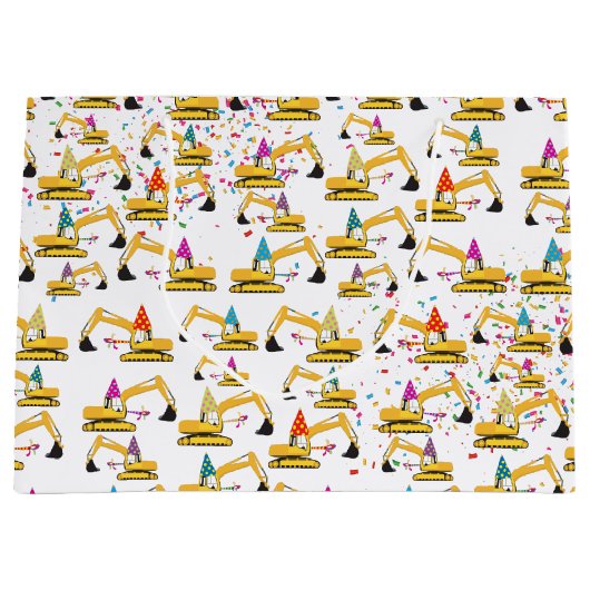 Truck Party Patroon voor graafmachine-constructie Groot Cadeauzakje (Voorkant)