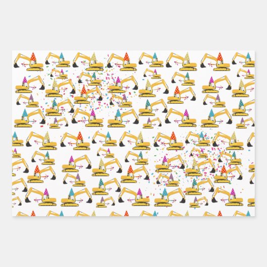 Truck Party Patroon voor graafmachine-constructie Inpakpapier Vel (Voorkant 2)