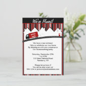 Truck Party Red & Black (Housewarming Moving Truck Kaart (Staand voorkant)