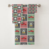 Truck Pattern (Cute Red en Green Kerstmis) Bad Handdoek (Insitu)