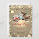 Truck Pine Cones Sterren Vakantie Uitnodiging (Voorkant)