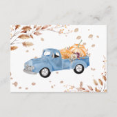  Truck Pompoen Herfst Baby shower Advies Informatiekaartje (Achterkant)