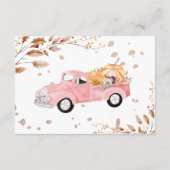  Truck Pompoen Herfst Baby shower Advies Informatiekaartje (Achterkant)