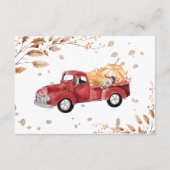  Truck Pompoen Herfst Baby shower Advies Informatiekaartje (Achterkant)
