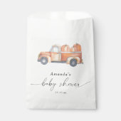 Truck pompoen herfst baby shower bedankzakje (Voorkant)