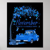 Truck Pumpkin November Diabetes Awareness Month Gi Poster (Voorkant)