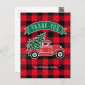  Truck Red Buffalo Check Dank je Feestdagenkaart (Voorkant / Achterkant)