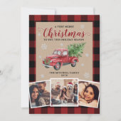  Truck Red Buffalo met kerstmis 3 Foto Feestdagenkaart (Voorkant)