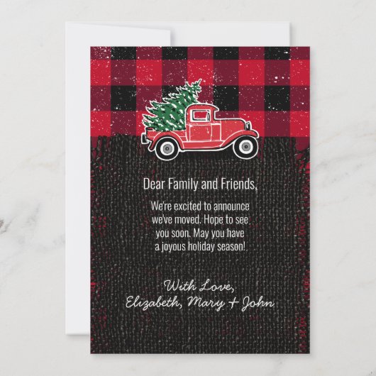  Truck Red Buffalo Pset Holiday Moving Aankondiging (Achterkant)