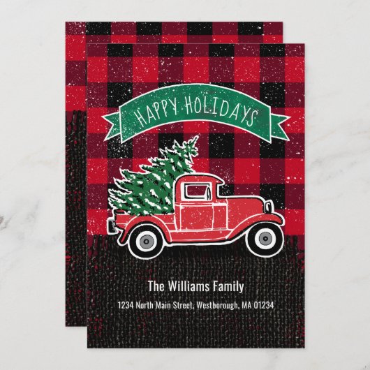  Truck Red Buffalo Pset Holiday Moving Aankondiging (Voorkant / Achterkant)