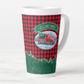  Truck Rustic Buffalo Pset Monogram Naam Latte Mok (Rechterhoek)