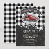  Truck Rustic Corporate White Holiday Party Kaart (Voorkant / Achterkant)