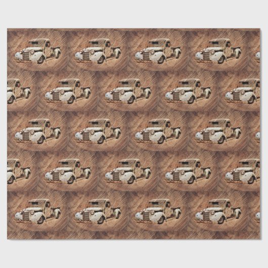 Truck Rustic Wood Cadeaupapier (Vlak)