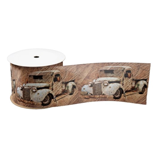  Truck Rustic Wood Satijnen Lint (Spoel)