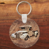 Truck Rustic Wood Sleutelhanger (Voorkant)