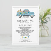 Truck Social Distance Blue Baby shower by Mail Kaart (Staand voorkant)