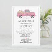 Truck Social Distancing Pink Baby shower by Mail Kaart (Staand voorkant)