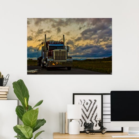 Truck Stop Sky — vingerafdruk Poster (Thuiskantoor)