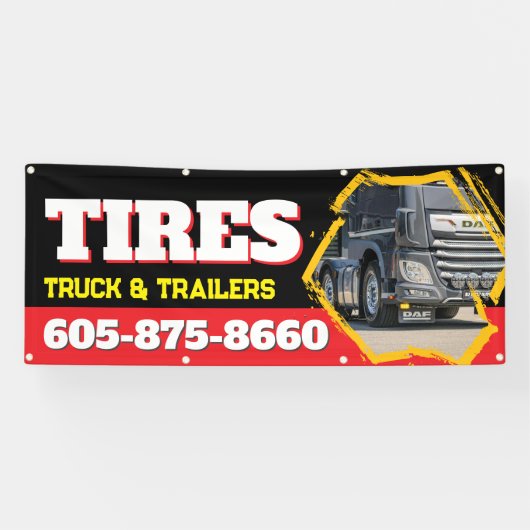 Truck Stop Tyre Store Aangepast Spandoek (Horizontaal)