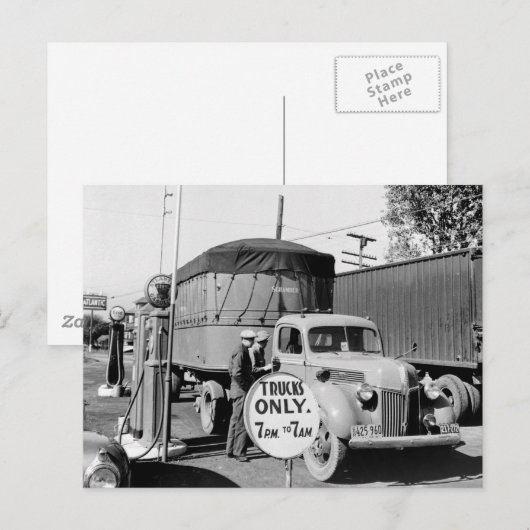 Truck Stop van 1940 Briefkaart (Voorkant / Achterkant)